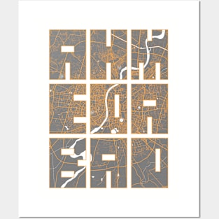 Ahmedabad, Gujarat, India City Map Typography - Bauhaus Posters and Art